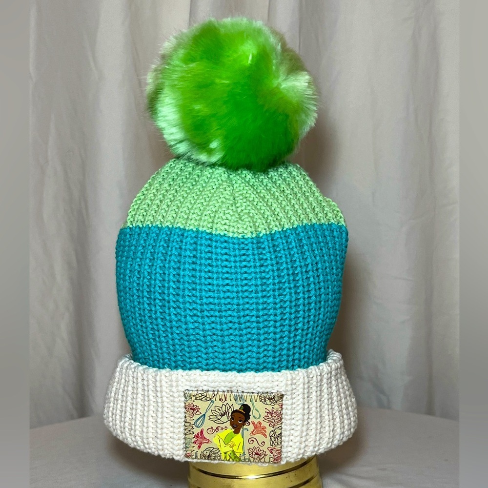 Disney x Love Your Melon Princess Tiana Beanie Hat with Pom-Pom - NWT